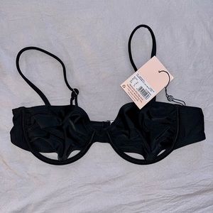 Missguided black underwire cut out bikini top